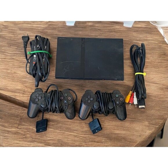 Sony Playstation 2 PS2 Console Bundle w/ 2 Controllers OEM Lot - Picture 1 of 6